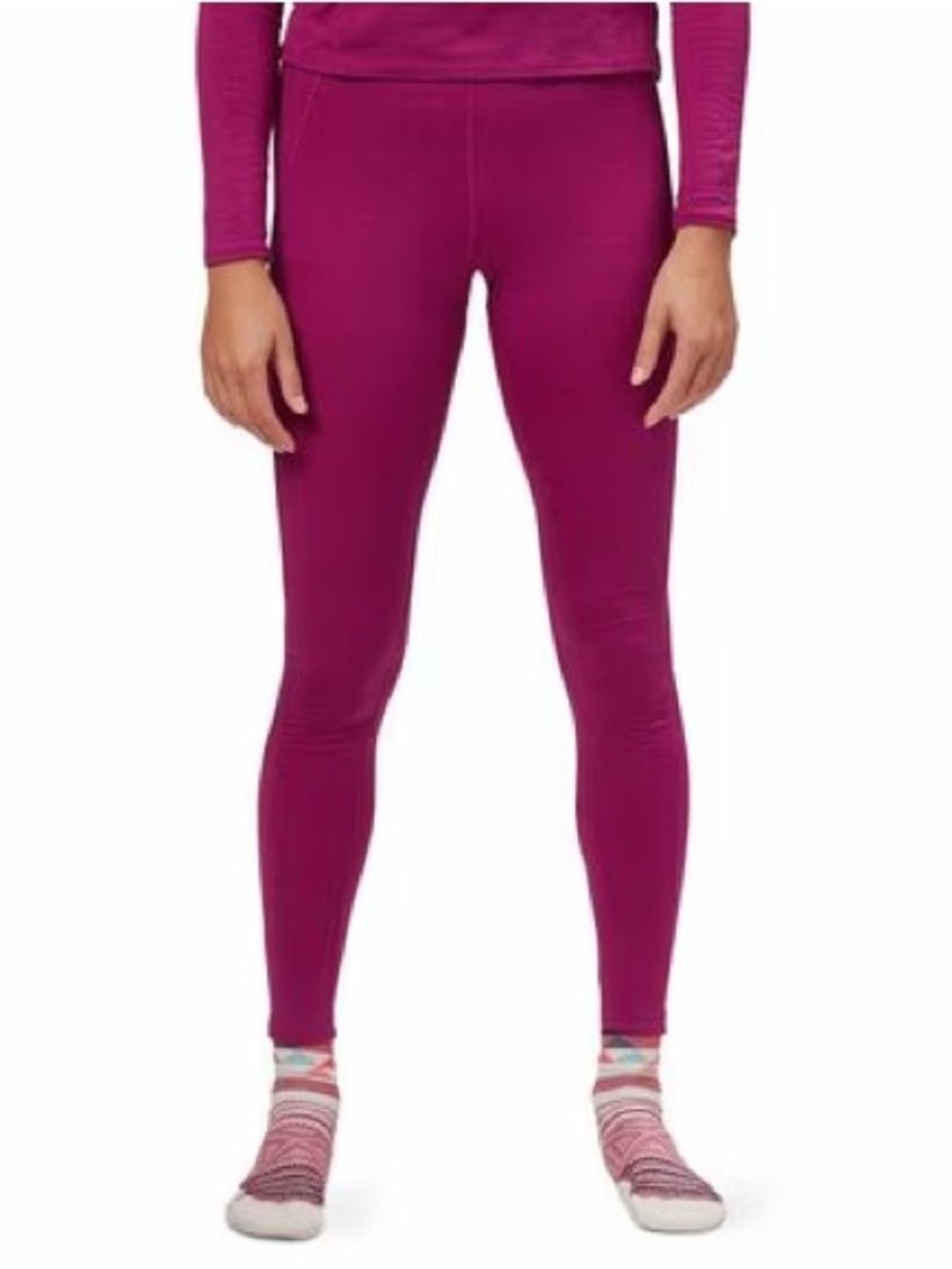 Stoic Merino Wool Blend Baselayer Legging Ski Bottoms Berry Pink Size Medium